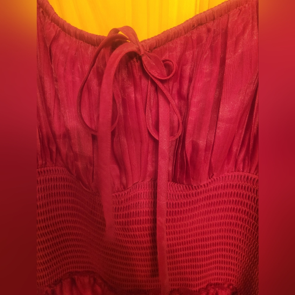 Reformation Burgundy Midi Laly Dress - Picture 6 of 7